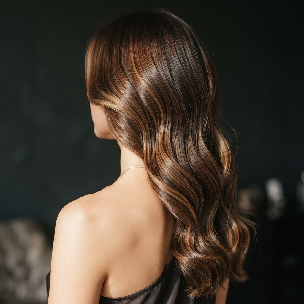 Glossy dimensional chestnut waves